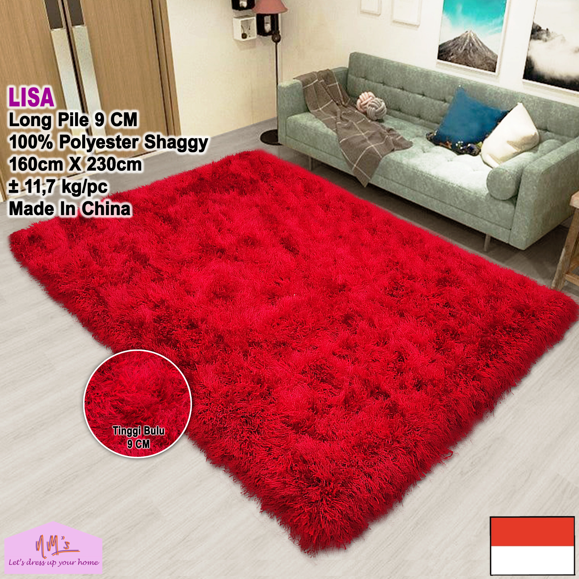 Karpet shaggy polos aesthetic 160 cm x 230 cm permadani modern bulu tinggi tebal halus alas duduk lantai ruang tamu keluarga kamar tidur minimalis - NMs