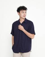 Erigo Short Shirt Gribson Navy - Kemeja Lengan Pendek Rayon Unisex