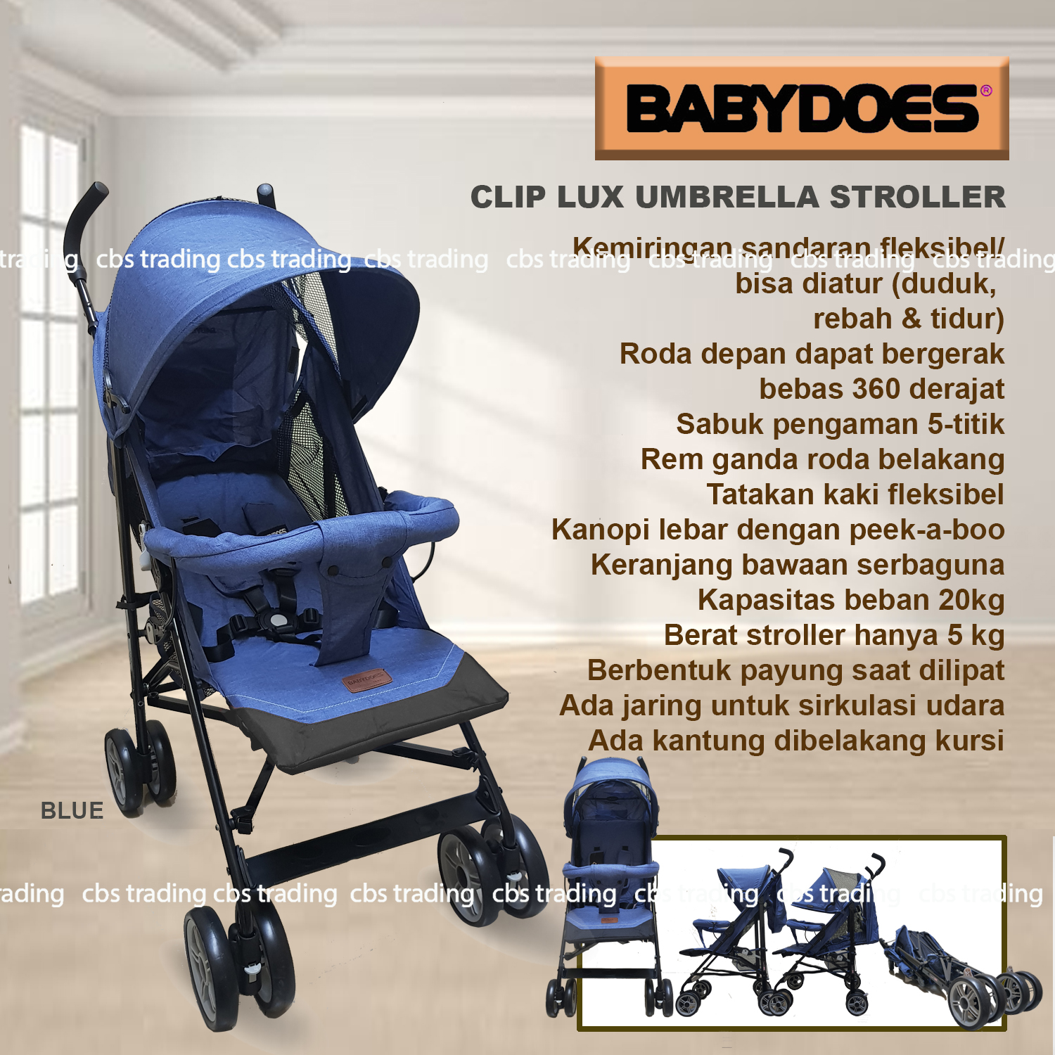 Babydoes Stroller New CLIP 2062 / Buggy 20201i - Kereta Dorong Bayi