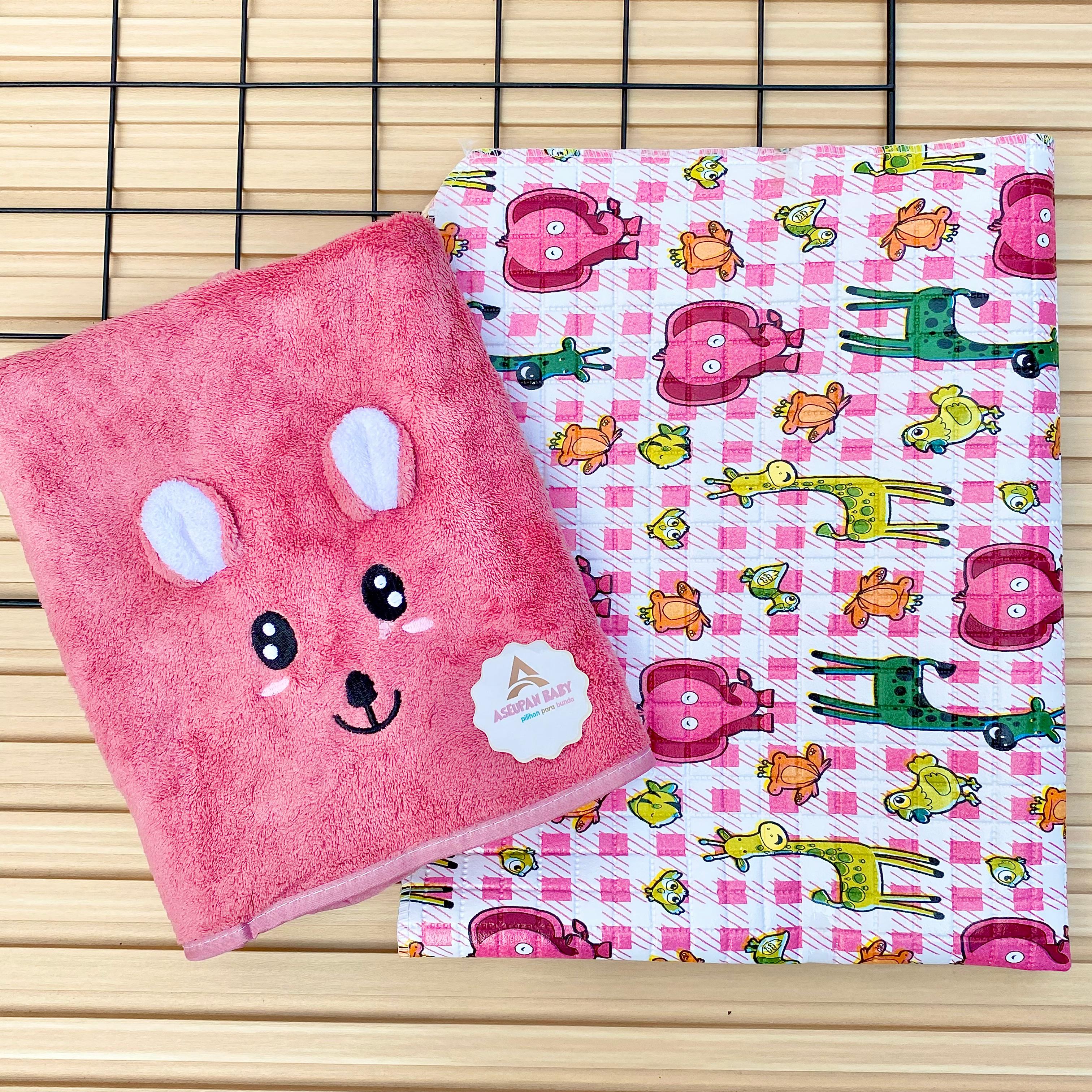 Paket Hemat Handuk Bayi + Perlak Bayi Baru Lahir ASEUPAN BABY