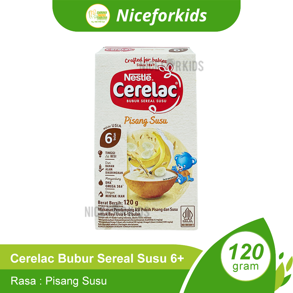 Nestle Cerelac Bubur Sereal Susu Usia 6+ Kemasan 120gr Bubur Instan / Bubur Mpasi