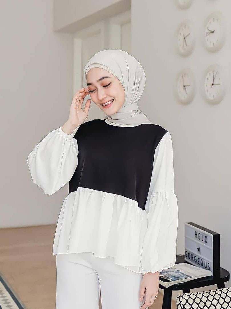Baju Muslim Modern POPPY BLOUSE HS WOLFICE Atasan Wanita Baju Fashion Korea Terbaru 2021 Blouse Polos Blus Blouse Kekinian Viral Blouse Wanita Jumbo Blouse Wanita Import BEST SELLER
