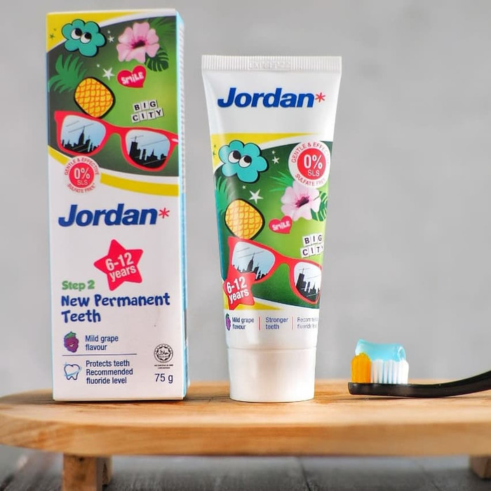 Pasta Gigi Anak -Odol balita - Jordan Toothpaste New Permanent Teeth Step 2 6-12Y Mild Grape Flavour 75gr