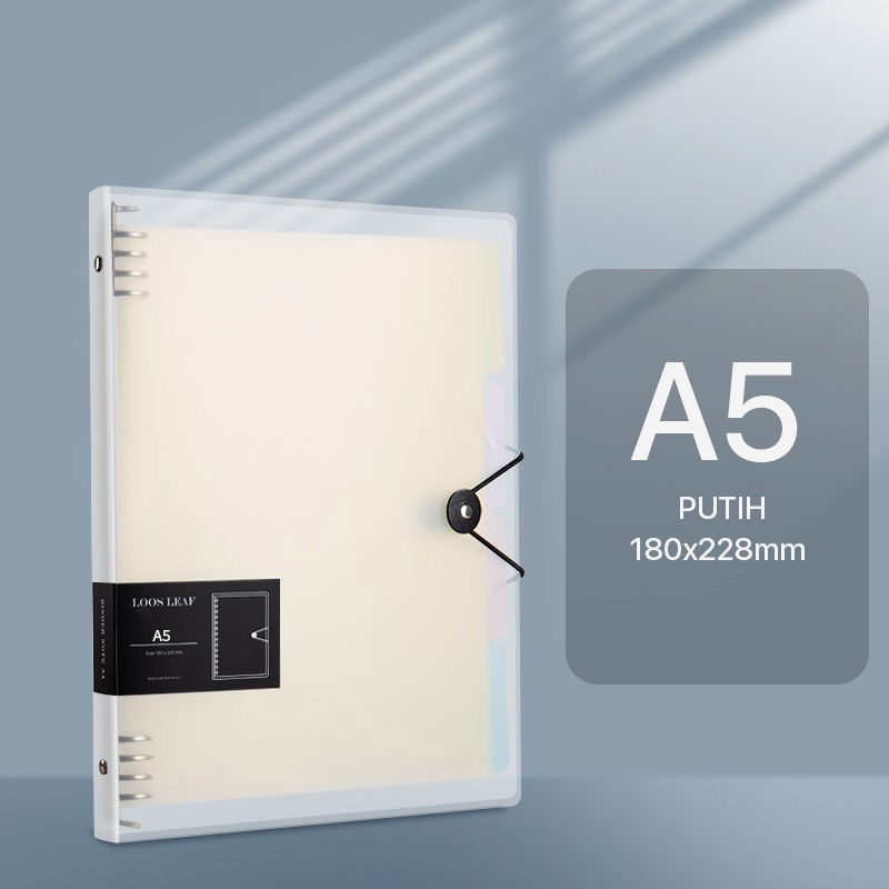 [READY] Aimilo Binder A5/B5 Buku Binder Aesthetic Transparan Hitam Putih Loose-Leaf Notebook Korea