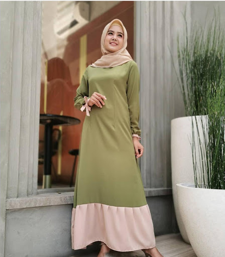 ADIEVA MAXI Mosscrape Pakaian Wanita Baju Muslim Gamis Modern Trendy Dress Muslimah Casual Baju Jumpsuit Modis Baju Lengan Panjang Baju Syar’i Muslim Wanita Baju Kerja Syari Panjang Dress Pengajian Murah Terbaru
