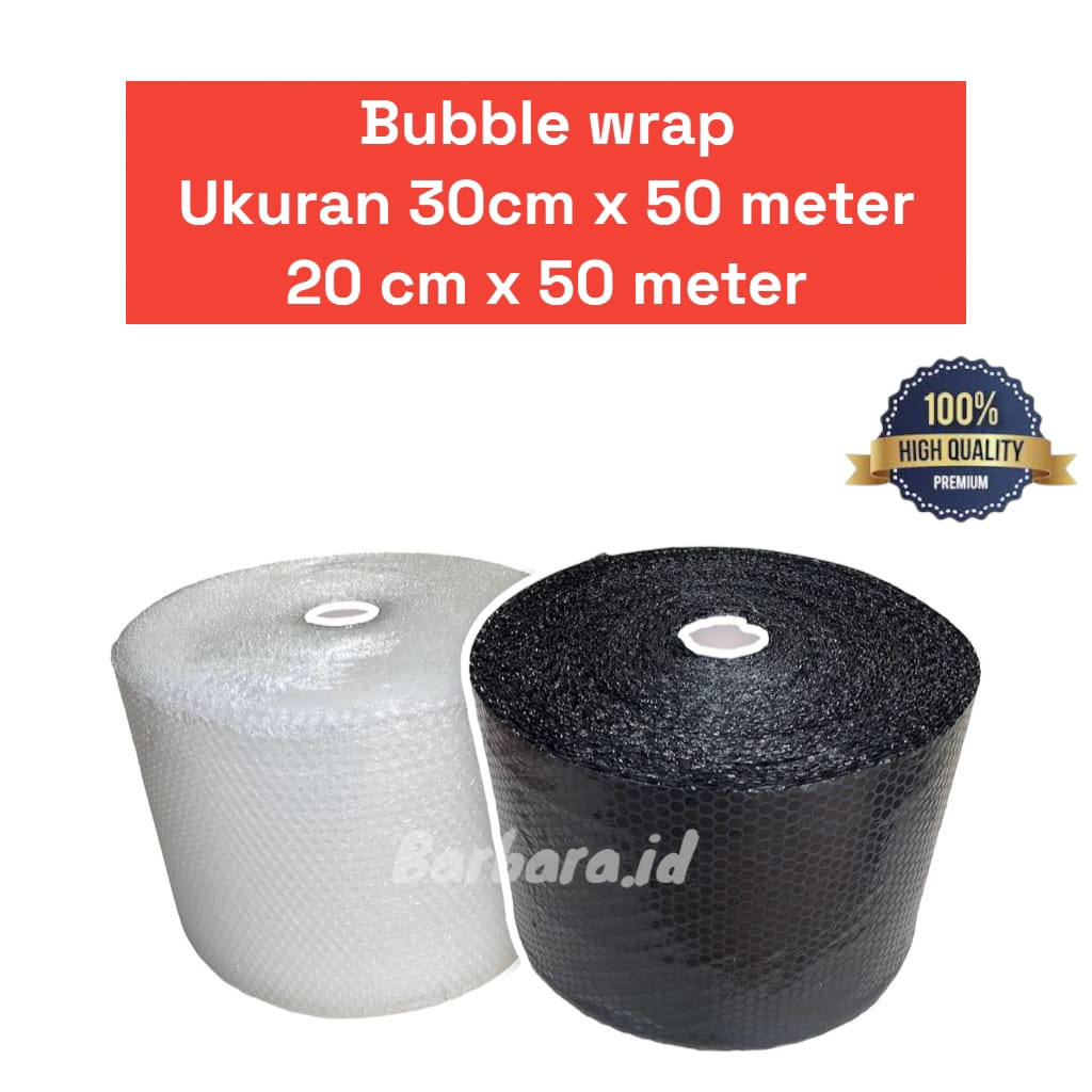 bisa COD Buble wrap roll buble wrap hitam putih panjang 30 cm x50 meter murah kualitas terjamin
