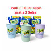 PAKET 3 KILAU NIPIS 210 ml gratis FREE 3 GELAS Cantik