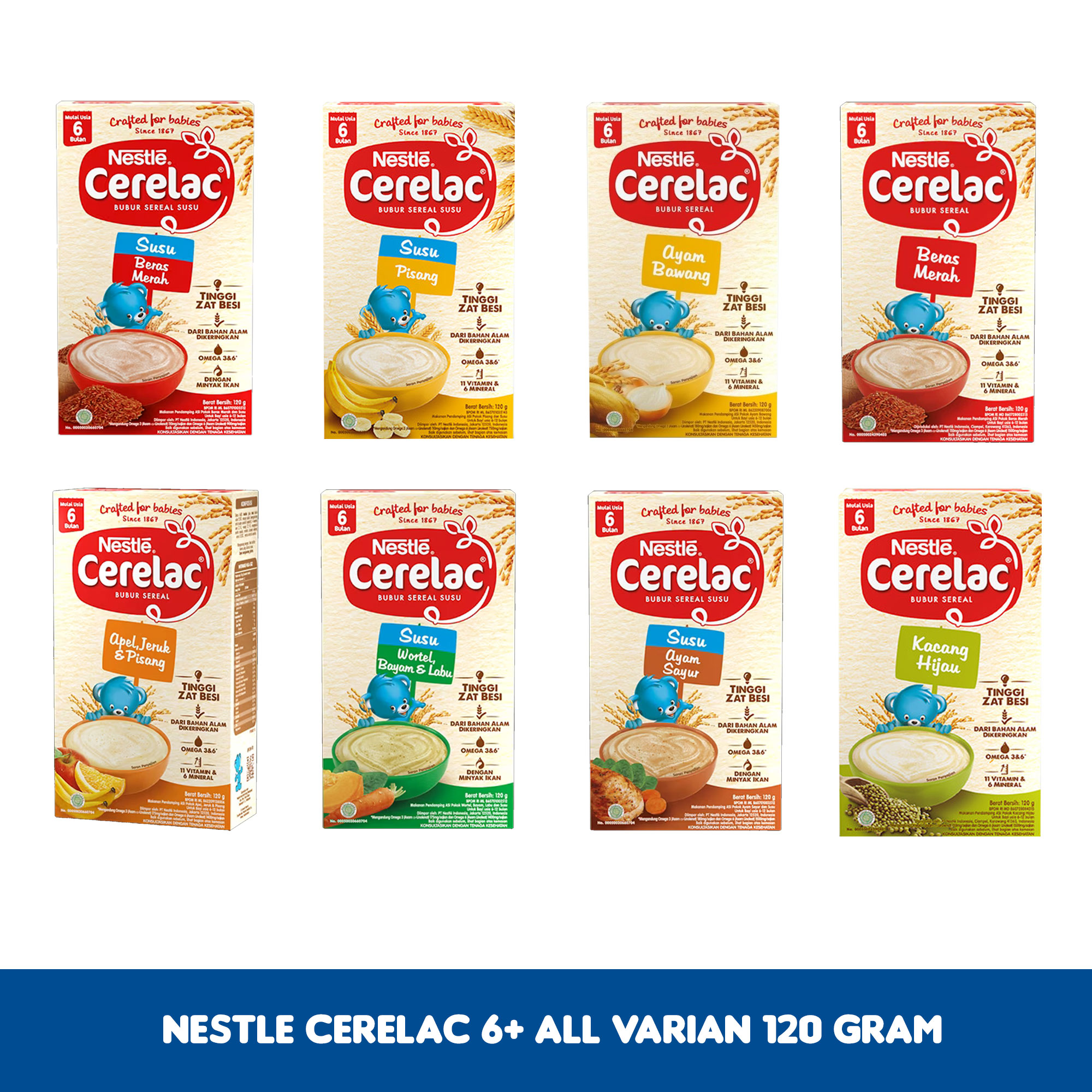 Nestle Cerelac All Varian Sereal Mulai Usia 6 Bulan 120 Gram