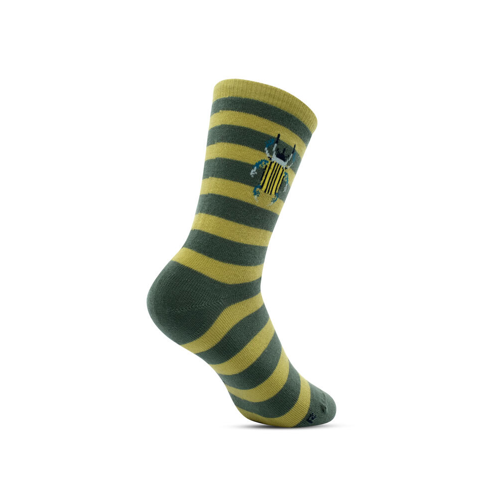 910010384 JR MOORLAND MID CUT STRIPE SOCKS - GRE