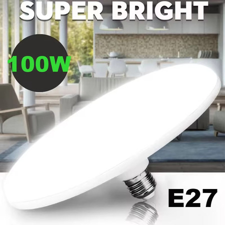 220V E27 Lampu LED Super Terang 100W UFO Lampu LED Lampu Meja Penerangan Putih Hangat Dalam Ruangan Lampu Garasi/ E27 LED Bulb 20-100W UFO Foco LED Lamp