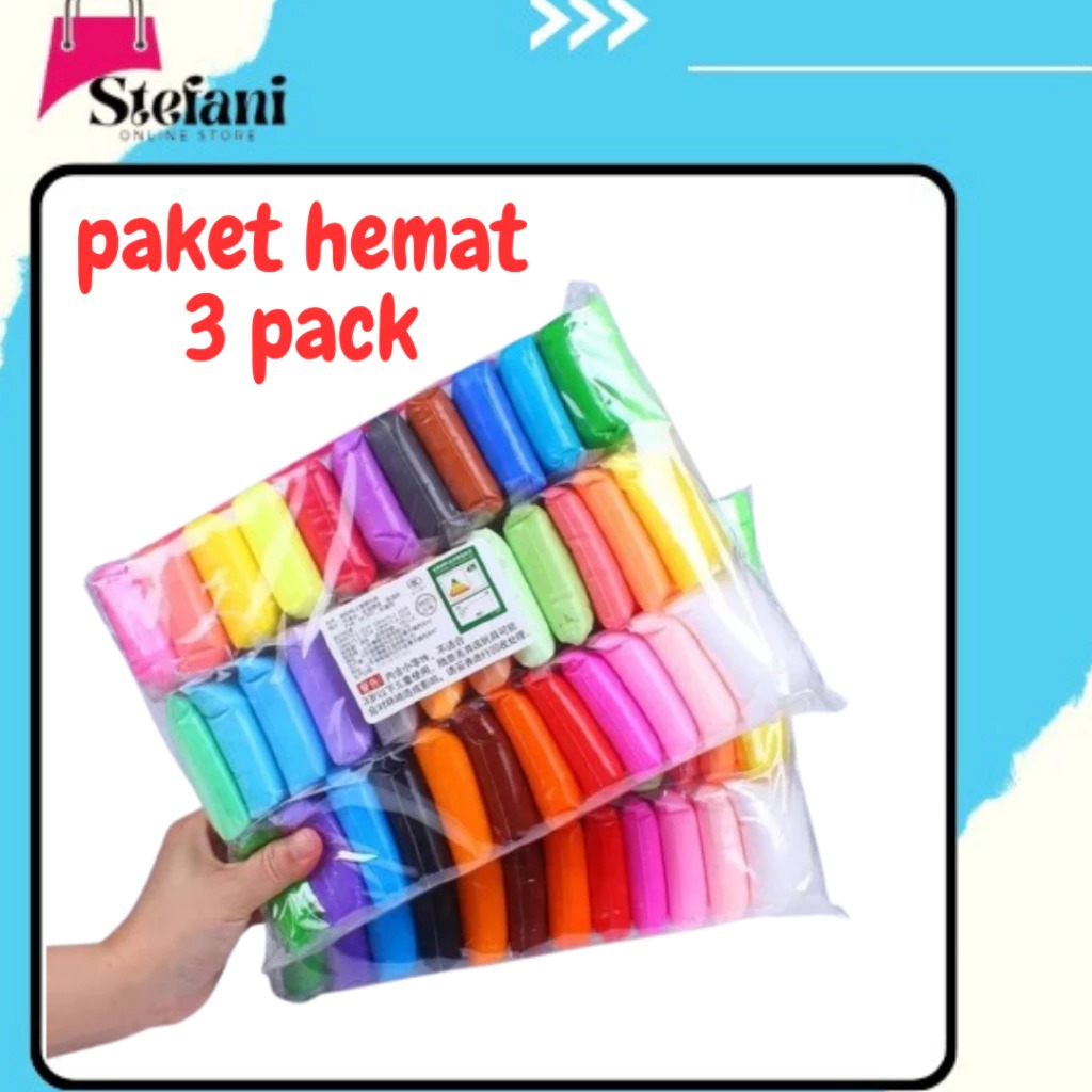 Super Murah 3 Pack Clay Mainan Isi 12 Warna Clay isi 12