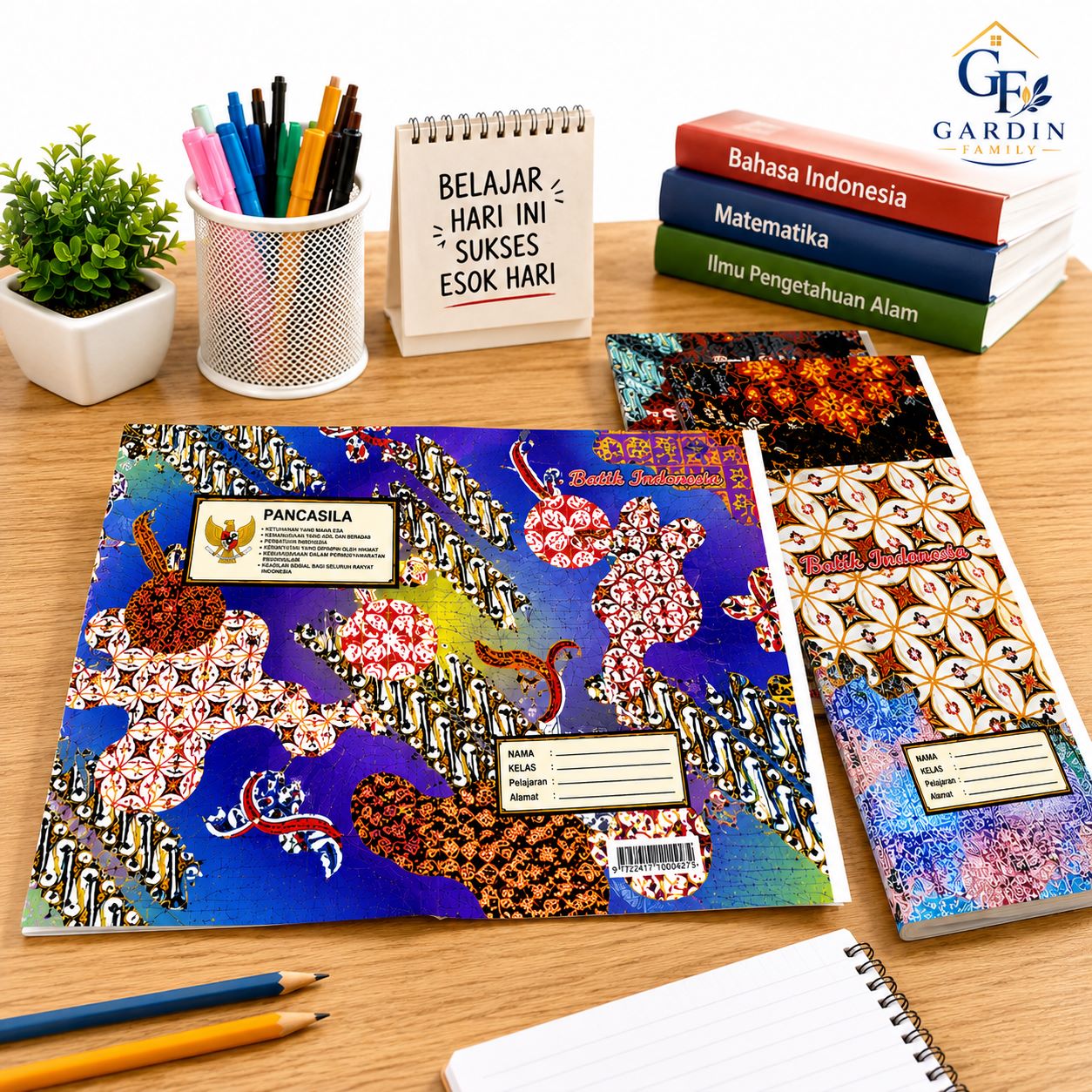 Sampul Buku Boxy Batik Indonesia 20 Lembar Label Nama | Cover Buku Sekolah Tebal Motif Batik
