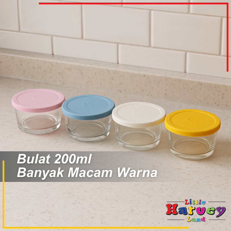 Tempat MPASI Kaca Tempat Makan Bayi Anti Tumpah Kontainer Wadah Snack Mpasi Tahan Panas Microwave Peralatan Makan Bayi Mangkok Piring Gelas Kaca Kedap Kulkas Baby Food Glass Jar Silicone Container Mpasi