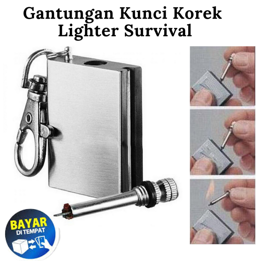 Gantungan Kunci Korek Minyak Mancis Kecil zippo Lighter Survival Matches Mini Universal gantungan kunci korek minyak mancis kecil zippo lighter survival matches mini universal