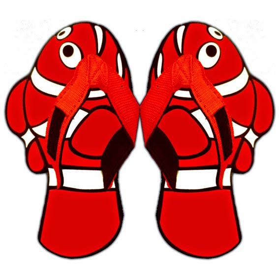 Sandal Anak-Anak Lucu ikan NEMO Merah sandal anak-anak lucu ikan nemo merah