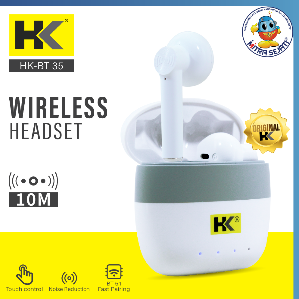 TWS HK True Wireless Earphone BT35 Earphone Bluetooth 5.1 IPX4 Handsfree Headset-AHFBT35TWSHK