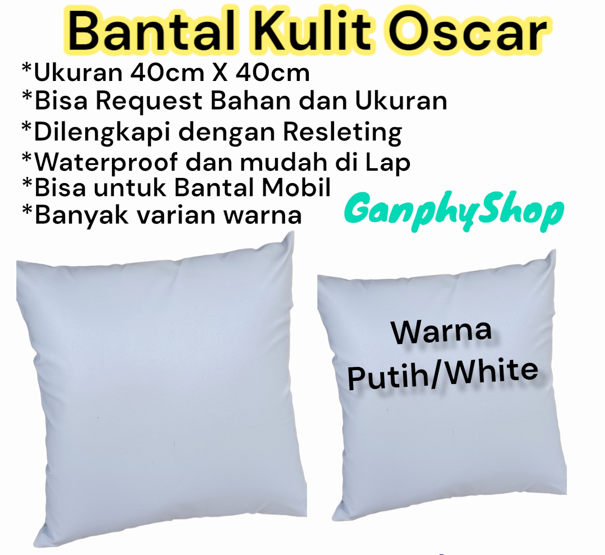 Bantal Sofa Kursi Tamu Bahan Kulit Oscar Sintetis Imitasi Kapala Untuk Tidur Dewasa Murah Empuk Tahan Air Mudah di Lap Ukuran 40x40
