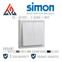 Simon E3 Saklar Lampu Seri 2 Gang 1 Way Double - 301021