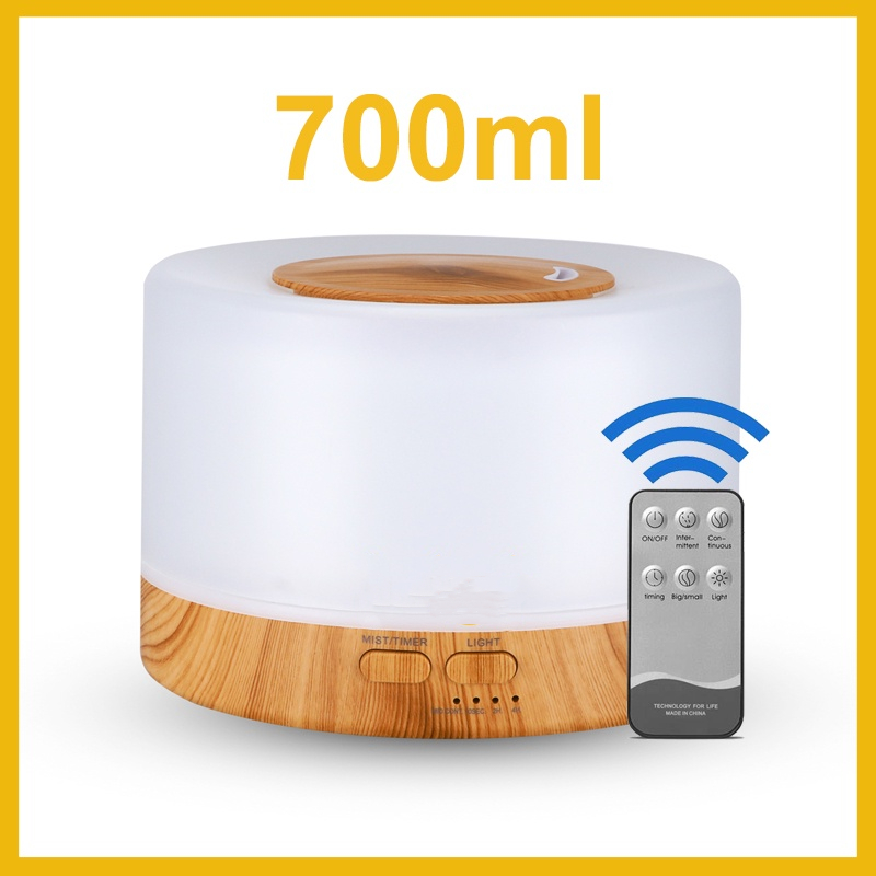 UPUPIN Humidifier Diffuser Air Purifier Aromaterapy 700ML FREE Essential Oil 7 Warna LED + Remote Garansi 365 hari