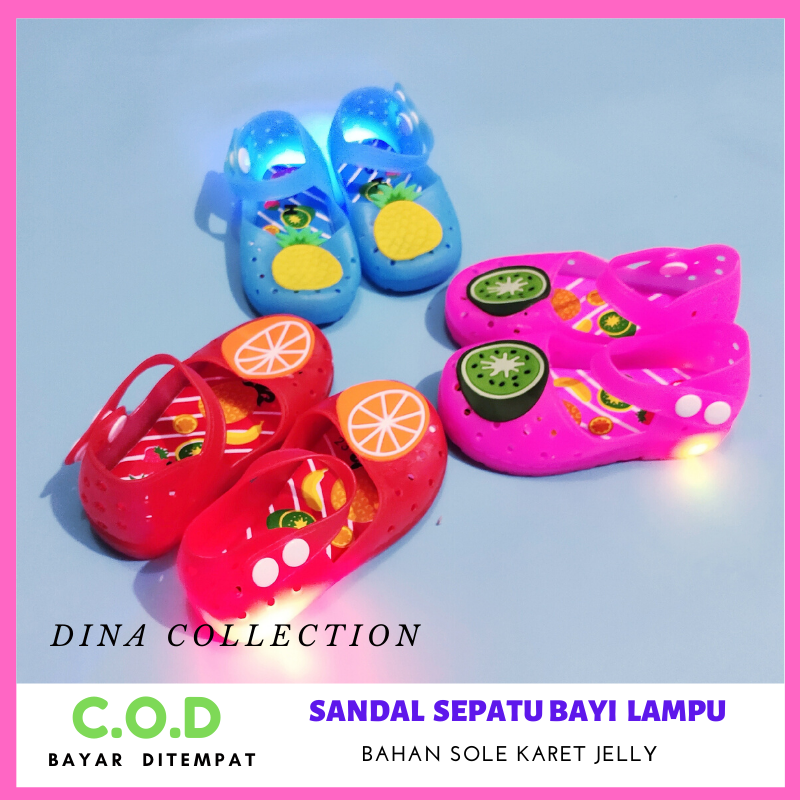 Dina Collection - Sandal Sepatu Bayi kait kancing balet lampu Led dina collection – sandal sepatu bayi kait kancing balet lampu led
