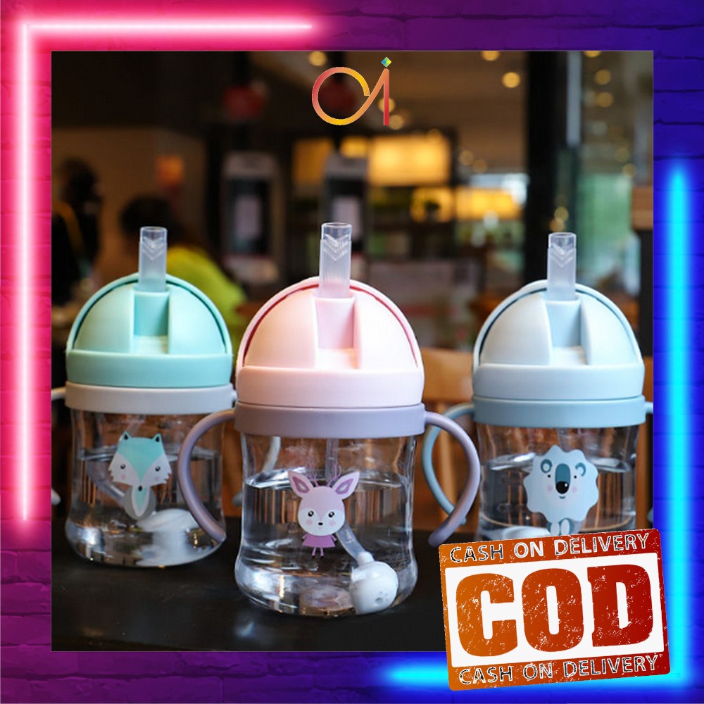 AI-C759 Botol Minum Karakter Anti Tumpah BPA FreBotol Minum Anak Sedotan 250ML Gelas Minum Bayi Training Cup Baby