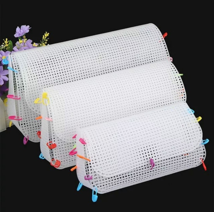 Plastik Canvas Clutch - Jaring Tas Rajut