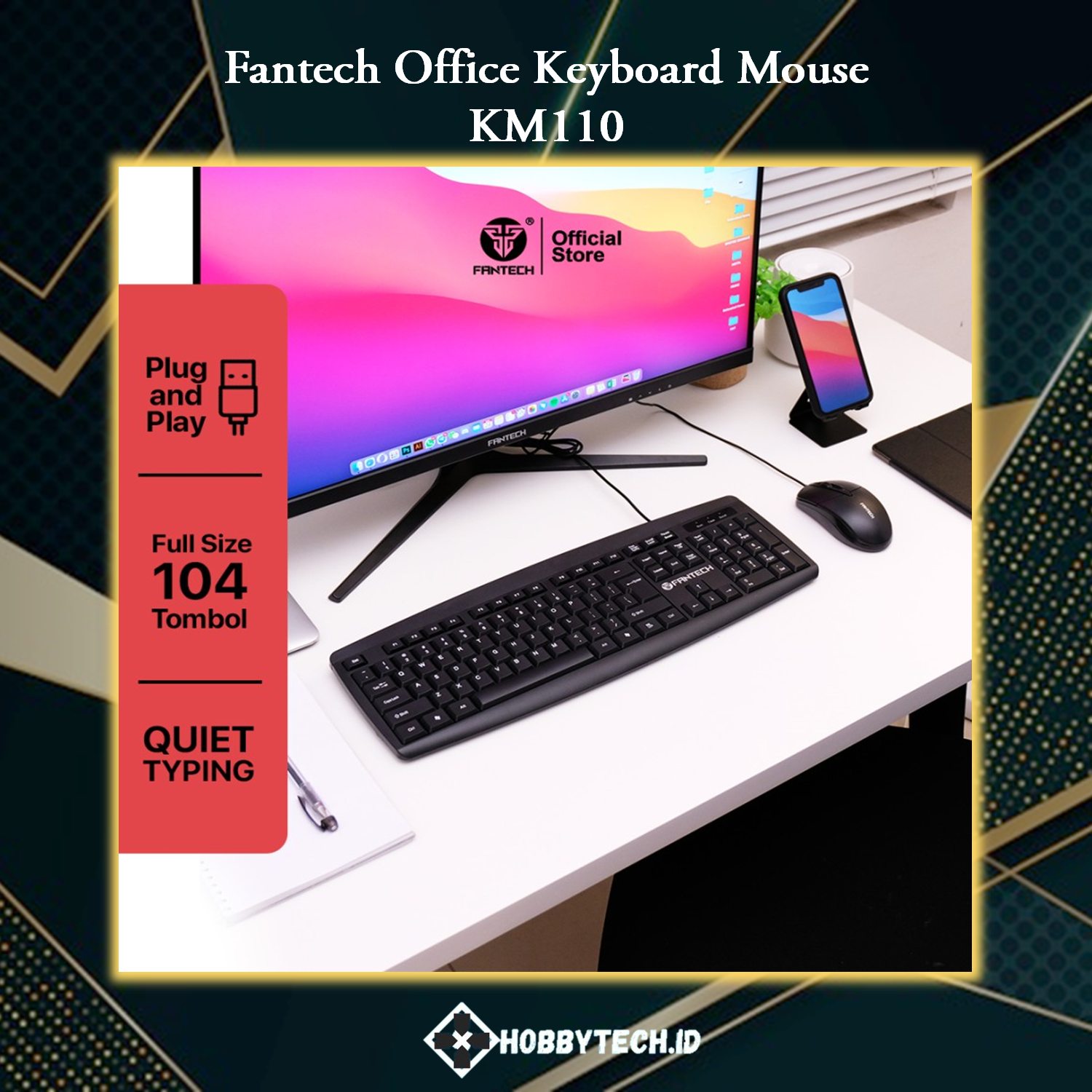 Fantech Keyboard Mouse Office KM100
