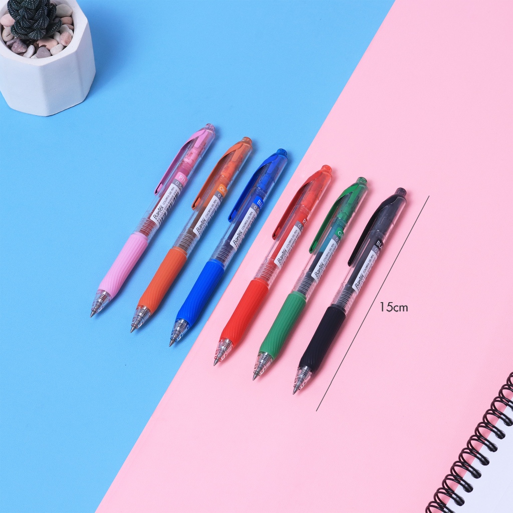 Bantex Colorful Gel Pen 0.5 mm / Pulpen Pena Satu Set 6 Warna BG1114