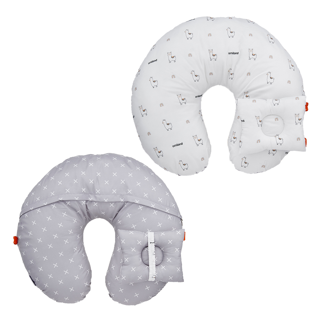 Omiland Bantal Ibu Menyusui Bulat+Bantal Lengan Vacum Alpaca Series