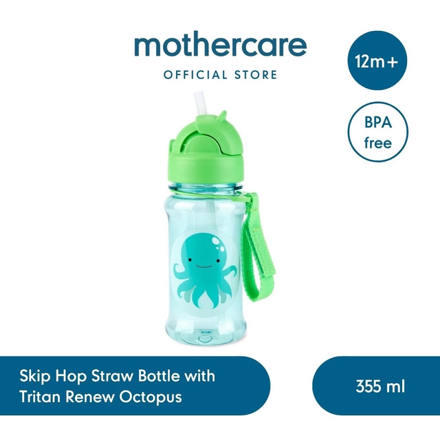 Skip Hop Zoo Straw Bottle PP & Tritan Renew - Botol Minum Anak Sekolah