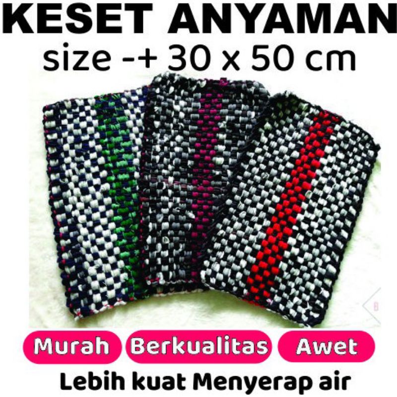 Keset Kaki ANYAM Keset Lantai Rajut Keset Kain perca Keset Kamar Mandi Dapur Toilet Resap Air Tebal Toko kg