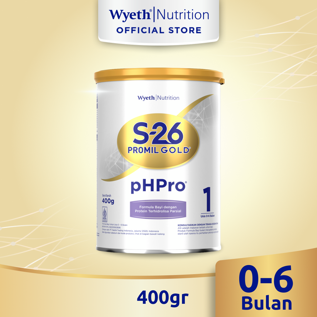 S-26 Promil Gold pHPro Tahap 1 Susu Formula Usia 0-6 Bulan 400gr