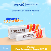 Parasol Cream Sunscreen wajah SPF 33 20 gr [ Sunblock Parasol Water Resistant Tabir Surya Perawatan Muka dan Badan Tidak Lengket  Sunscreen Moisturizing Melembabkan Facial Mengandung Aloe Vera dan Vitamin C ]