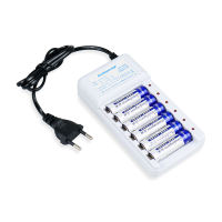 Promo COD DOUBLEPOW Charger Baterai 6 slot for AA/AAA with 6 PCS AA Battery Rechargeable NiMH 1200mAh - DP-B06
