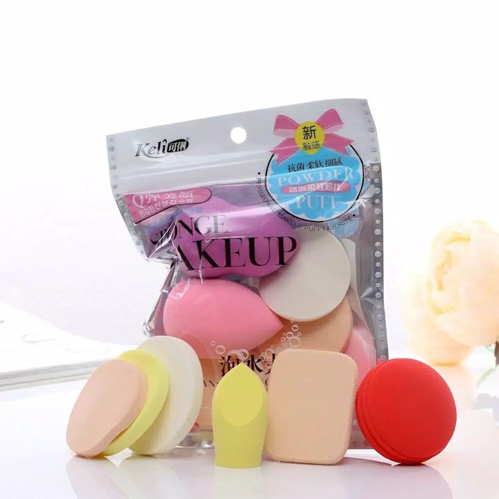 Zaman Now - Spons Make up 1 Set Isi 6 Pcs / Spons Foundation Pembersih / Make Up