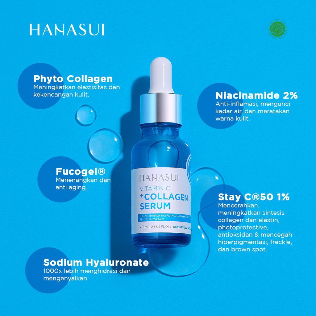 Hanasui Serum Wajah Vitamin C + Collagen BPOM - Whitening Antiaging Serum