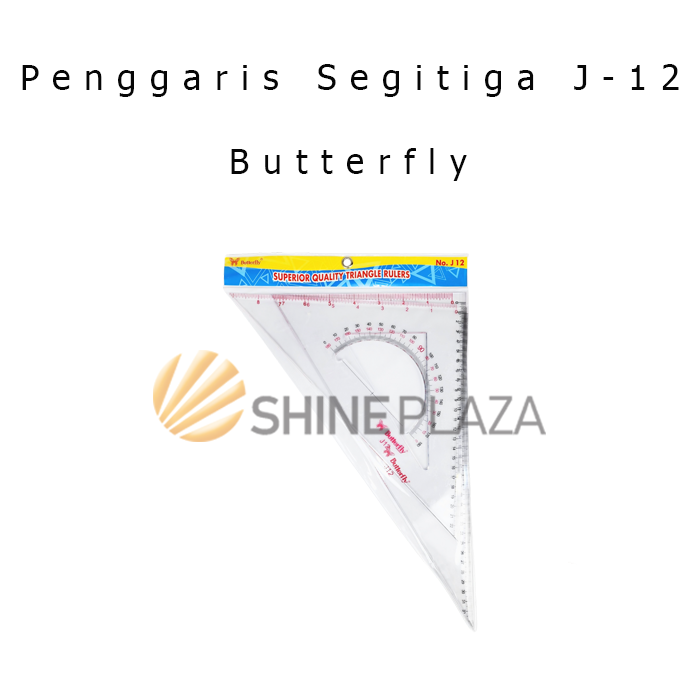 Penggaris Segitiga Set Plastik Butterfly J-12 - Plastic Ruler Set J12