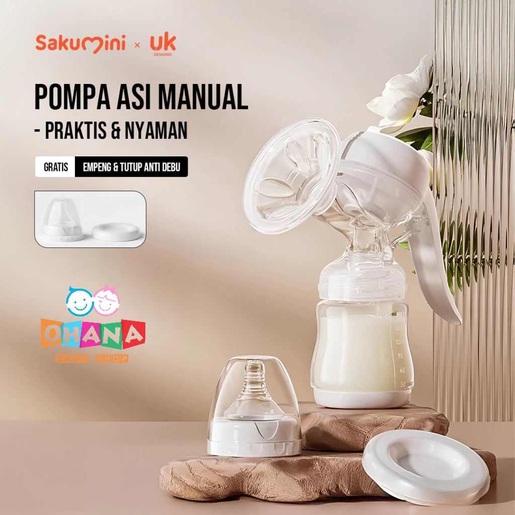 Sakumini Pompa Asi Manual Breast Pump Portable Anti Backflow Hisap Kuat Praktis Mudah Di Gunakan