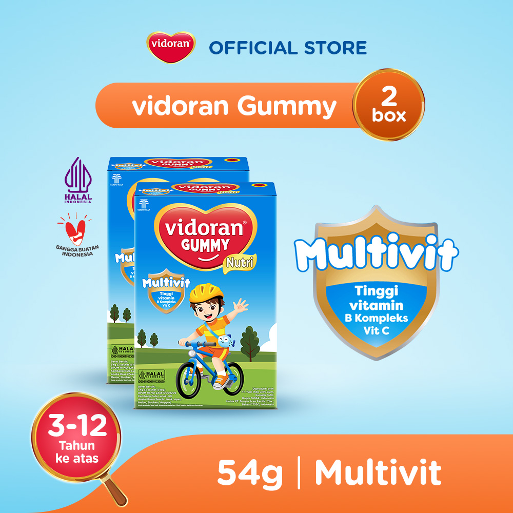 vidoran Gummy Multivitamin 54gr Vitamin Anak - 2 pcs (Exp : 04.2027)