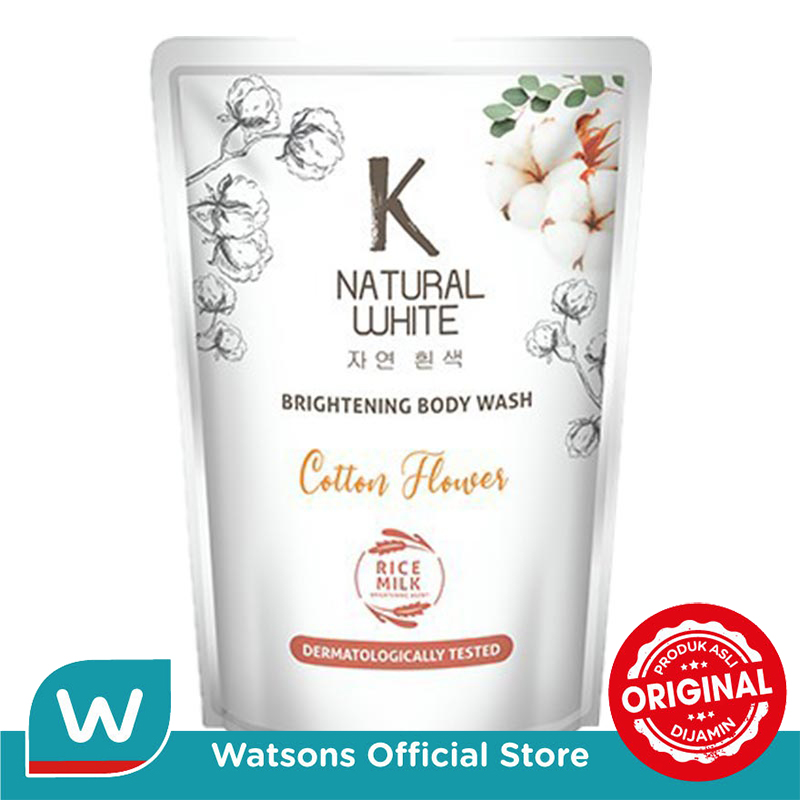 K Natural Sabun Mandi Cair Cotton Flower Pouch 400ml