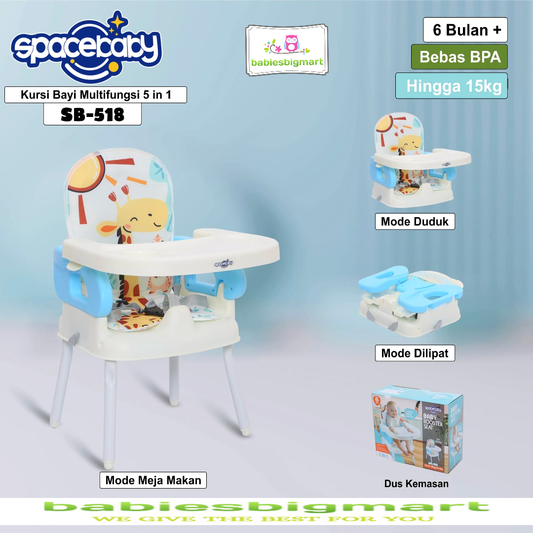 Booster Kursi Makan Bayi SPACEBABY SB 518 Balita Anak Folding Seat