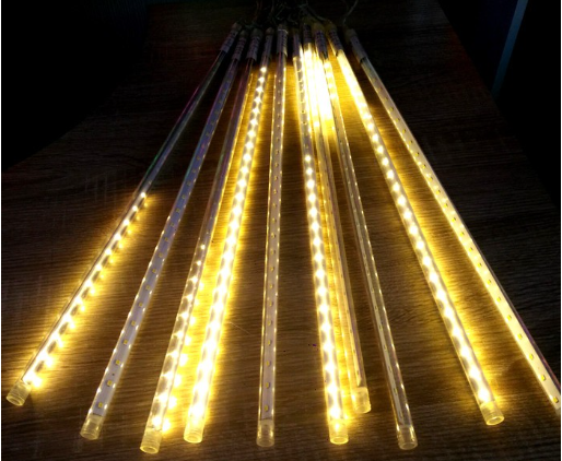 Lampu meteor led 10 batang 50cm jatuh rain snow taman hias 8 batang 10 Batang RGB