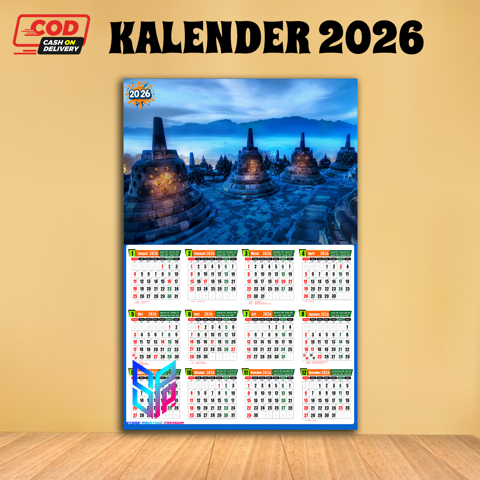 Kalender 2026 Pemandangan Sudah Ada Hijriah