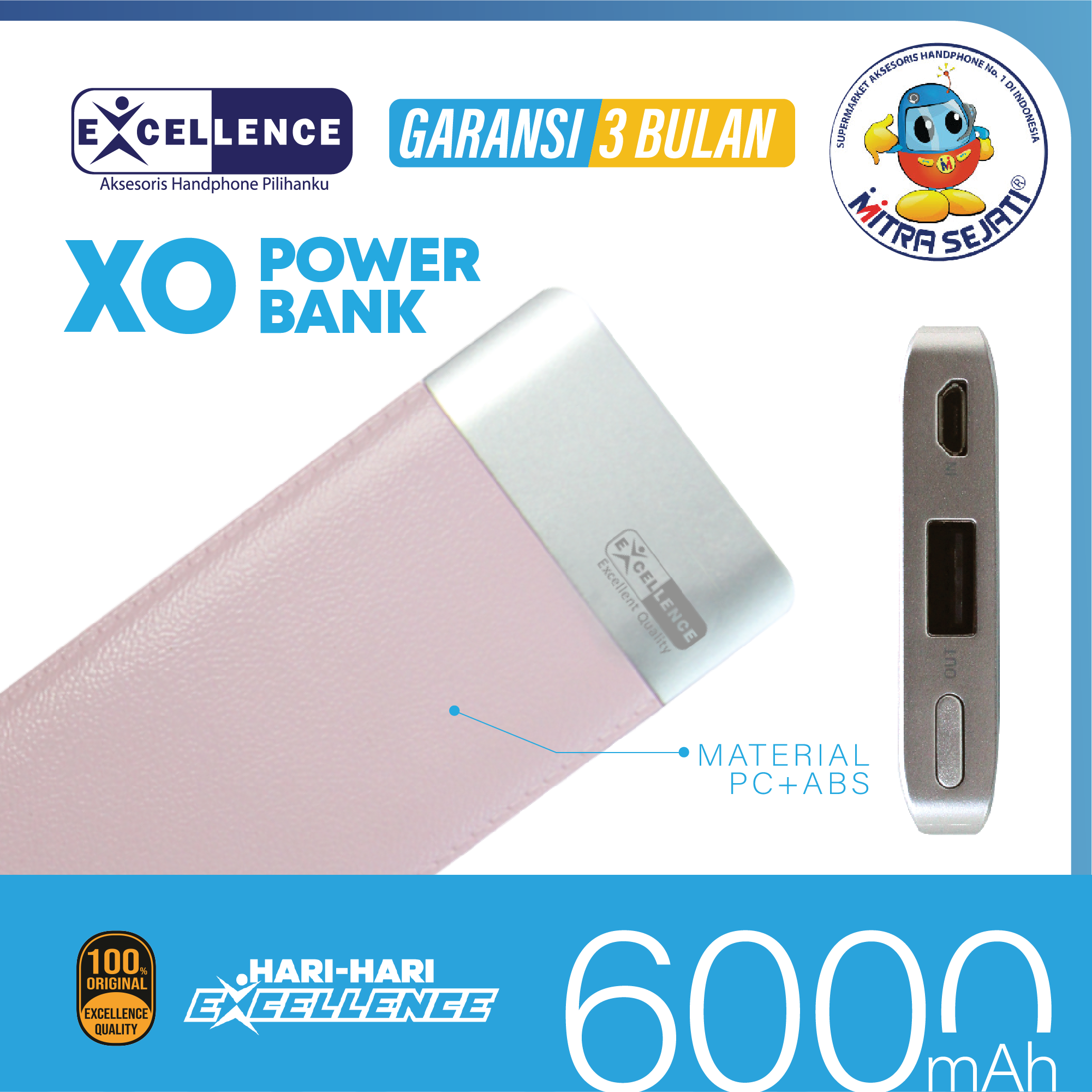 Powerbank 6000mAh Excellence XO-ATCPB600XOE