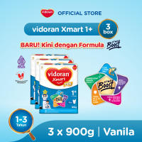 vidoran Xmart 1+ Vanilla 900r Susu Formula Pertumbuhan Anak 1-3 Tahun - 3 box (Exp : 07.2027)