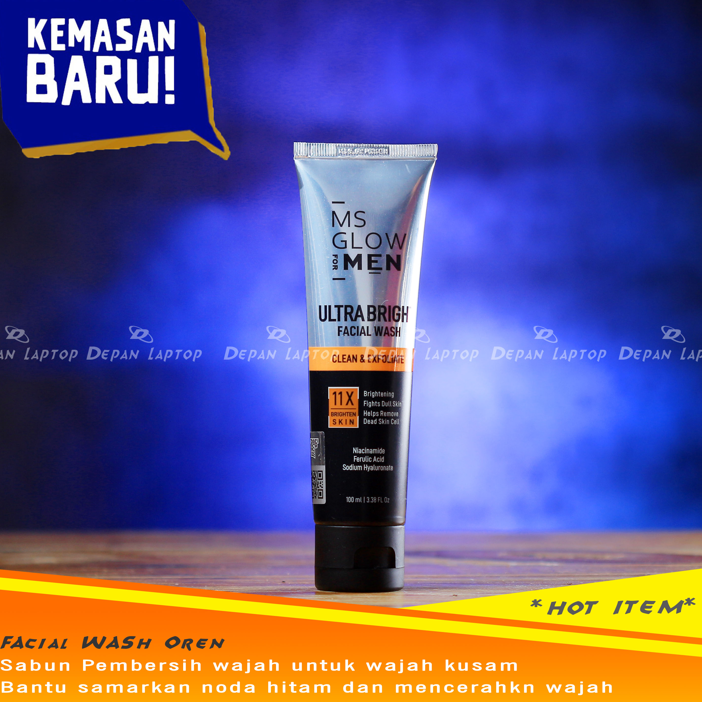 MS Glow For Men terbaru Sabun Cuci Wajah Pria Facial Wash Hydra ACne Brightening