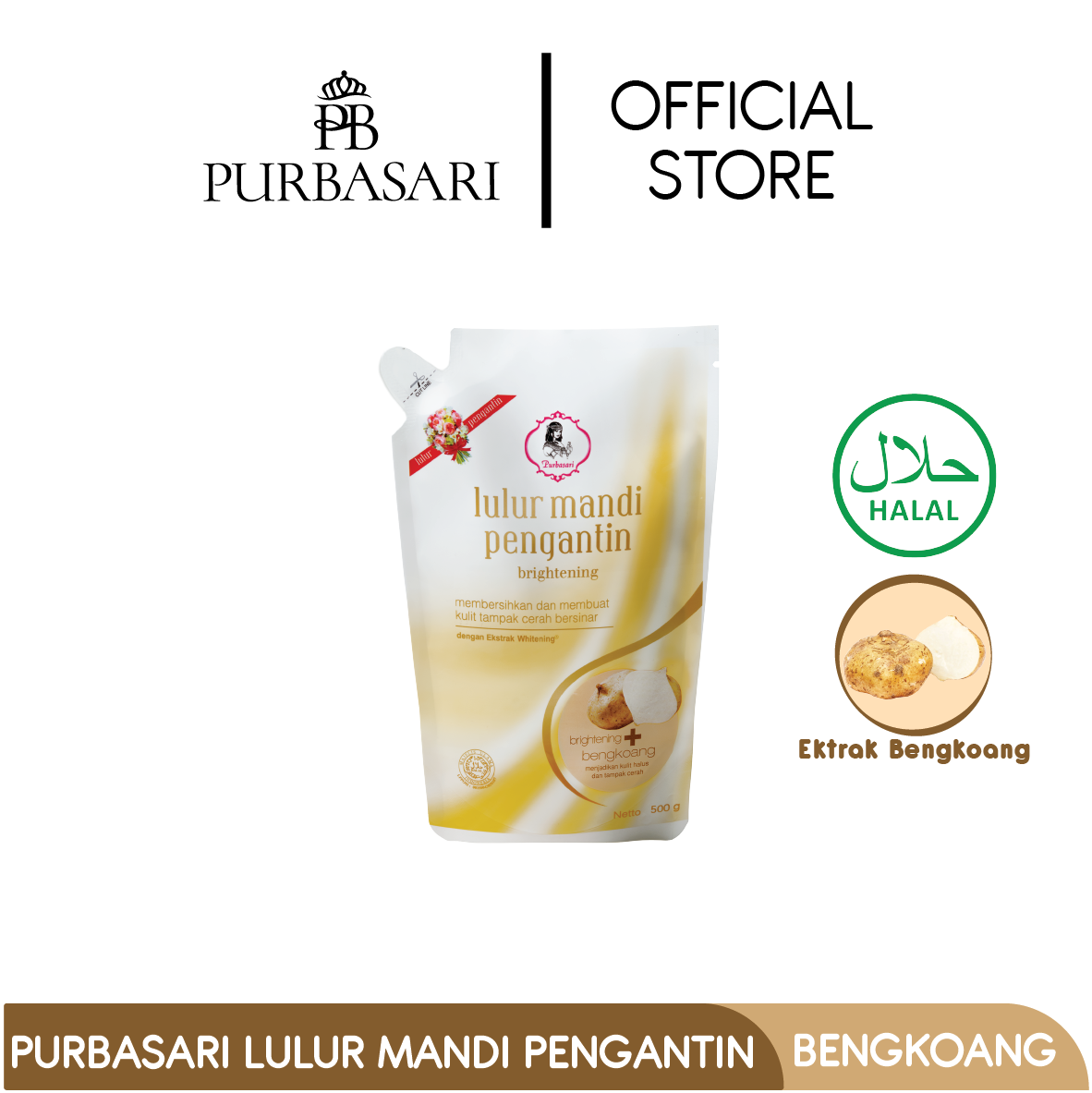Purbasari Lulur Pengantin Bengkoang Pouch 500g
