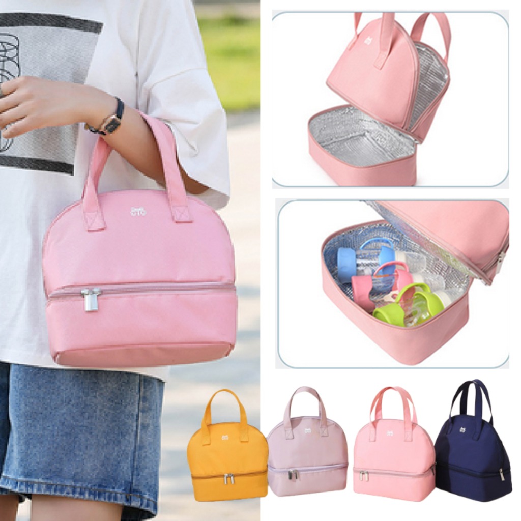 READY BANDUNG TAS ASI BAYI MULTIFUNGSI KECIL COOLER BAG 2 TINGKAT 2TINGKAT DIAPER BAGCOLLER LUNCH BAG ASI PENYIMPANAN AIR SUSU TAHAN AIR WATERPROOF THERMAL INSULATED DIAPERSBAG TAS MUMI