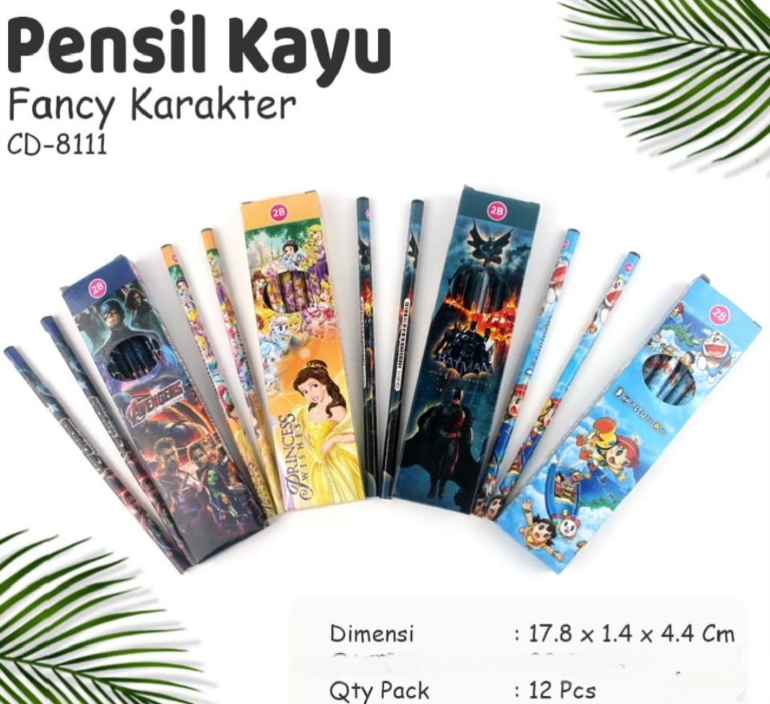 Pensil 2B Karakter Pensil 1 Box ISI 12 PCS