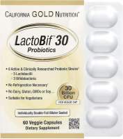 California Gold Nutrition LactoBif 30 Probiotics 30 Billion CFU 60 Vegi Cap